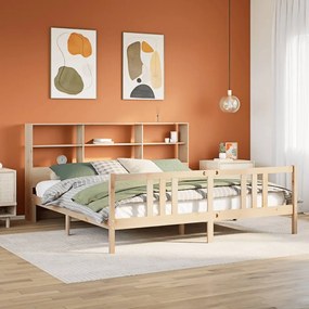 Cama com estante sem colchão 200x200 cm pinho maciço