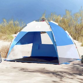 vidaXL Tenda praia 2 pessoas libertação rápida impermeável azul ciano