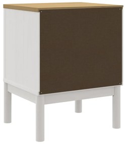 Mesa de cabeceira 45x39x57 cm madeira de pinho maciça branco