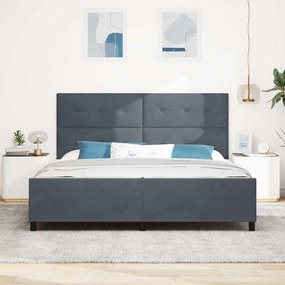Cama vidaXL Cinza Escuro 200x200 cm Veludo