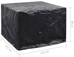 Capas para mobiliário de jardim 2 pcs 8 ilhós 122x112x98 cm