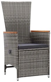 Cadeiras de Jardim Reclináveis com almofada 5 pcs