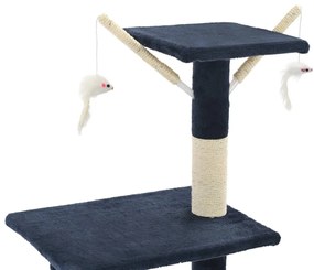 Árvore p/ gatos c/ postes arranhadores sisal 138 cm azul escuro