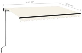 Toldo retrátil automático 450x350 cm cor creme