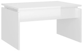 Mesa de centro 68x50x38 cm contraplacado branco brilhante