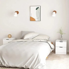 vidaXL Mesas de cabeceira 2 pcs 40x40x50 cm contraplacado branco