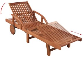 Espreguiçadeira com mesa madeira acácia maciça