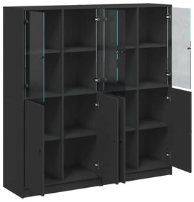 Estante c/ portas 136x37x142 cm derivados de madeira preto