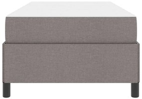 Cama Box Taupe, Preto 90 x 190 cm Tecido, Madeira de Engenharia