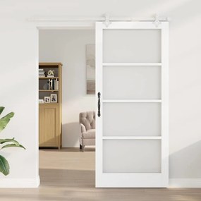 Porta Deslizante vidaXL com Conjunto de Hardware Branco 93x211 cm Made