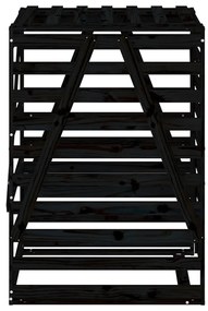 Abrigo para caixote do lixo 84x90x128,5 cm pinho maciço preto