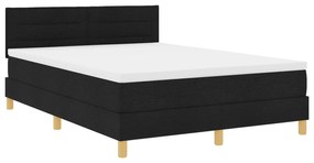 Cama Box Spring com Colchão Preto 160x200 cm Tecido
