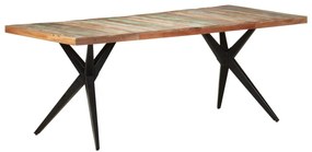 Mesa de jantar 200x90x76 cm madeira recuperada maciça