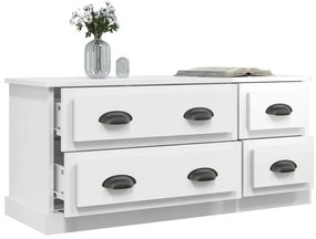 Móvel de TV 100x35,5x45 cm derivados madeira branco brilhante