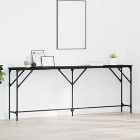 Mesa Console Carvalho Preto 200x29x75 cm Madeira Derivada
