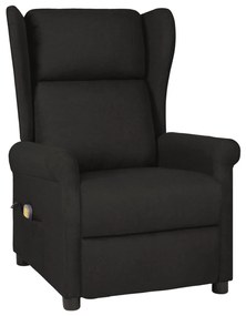 vidaXL Poltrona de massagens tecido preto
