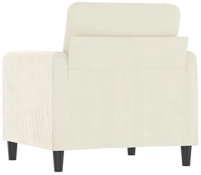 Poltrona 60 cm veludo cor creme