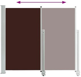 Toldo lateral retrátil para pátio 160x300 cm castanho