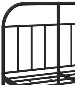 Estrutura de cama com cabeceira 120x190 cm metal preto