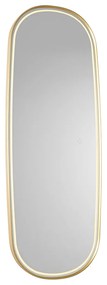 Espelho de casa de banho moderno dourado com LED e dimmer tátil - Geraldien Moderno