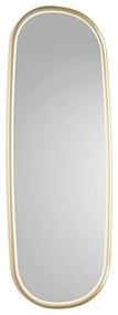 Espelho de banheiro moderno dourado com LED e dimmer de toque - Geraldien Moderno