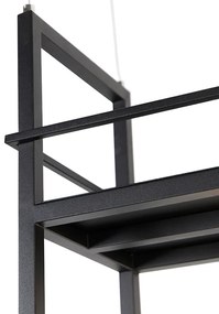 Candeeiro de suspensão inteligente preto com prateleira grande 4 luzes incl. Wifi G95 - Cage Rack