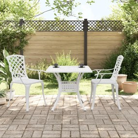 3 pcs conjunto de bistrô alumínio fundido branco