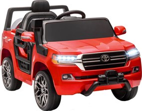 AIYAPLAY Carro Elétrico para Crianças Toyota Land Cruiser 12V com Faróis Buzina Arranque Lento e Música MP3 107x65x55,5 cm Vermelho | Aosom Portugal