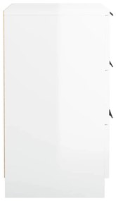 Mesa de cabeceira 40x36x65 cm branco brilhante