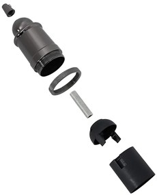 Casquilhos de lâmpadas 2 pcs Preto brilhante E27