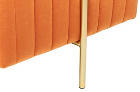 Tamborete em veludo laranja 45 x 45 cm DAYTON Beliani
