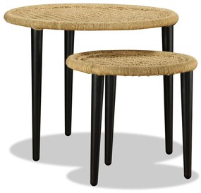Conjunto de mesas de centro 2 pcs juta natural