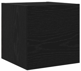 Conjunto de móvel de TV 8 pcs Carvalho preto Madeira processada