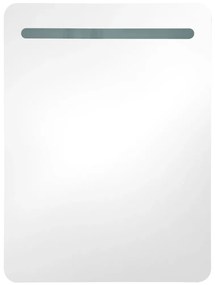 Armário espelhado casa de banho LED 60x11x80 cm branco/carvalho