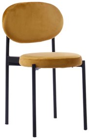Conjunto de 2 Cadeiras Roma em Veludo - Amarelo Torrado - Design Vinta