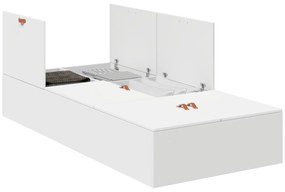 Estrado de cama com arrumação vidaXL Branco 75x190 cm
