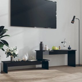 vidaXL Móvel de TV 180x30x43 cm derivados de madeira preto brilhante