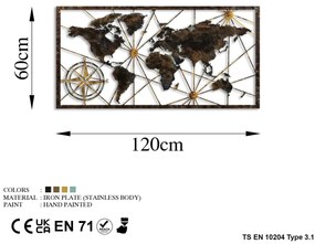 Acessório Decorativo de Parede em Metal Bys-132 – Multicolor – 120x60