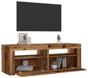 vidaXL Móvel de TV com luzes LED derivados de madeira madeira velha