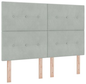 Cabeceira vidaXL Botão Tufted Cinza Claro 160 cm Veludo