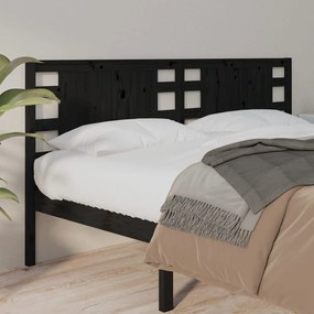 Cabeceira de cama 156x4x100 cm pinho maciço preto