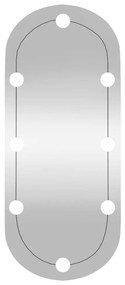 Espelho de parede oval com luzes LED 30x70 cm vidro