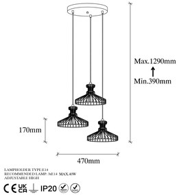 Chandelier Events – Dourado Brilhante – 47 x 47 x 115 cm