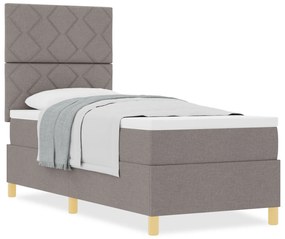 Cama Box Spring com Colchão Taupe 80x200 cm Tecido