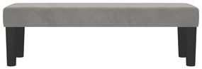 Banco 100x30x30 cm veludo cinzento-claro