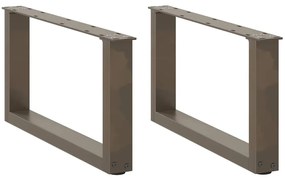 Pés para mesa de centro em formato de U, 2 peças, aço natural, 70 x (3