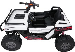 Buggy elétrico para Crianças 3 a 9 anos 24V, 2 lugares Rodas de espuma EVA, PROSPECTOR 4x4 STRONG Branco