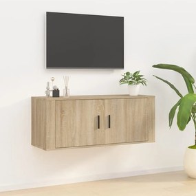 vidaXL Móvel de TV de parede 100x34,5x40 cm carvalho sonoma