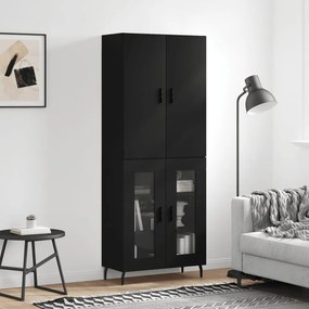 Armário alto 69,5x34x180 cm derivados de madeira preto