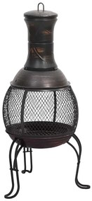 Fogareiro de jardim com atiçador 39x39x90 cm aço